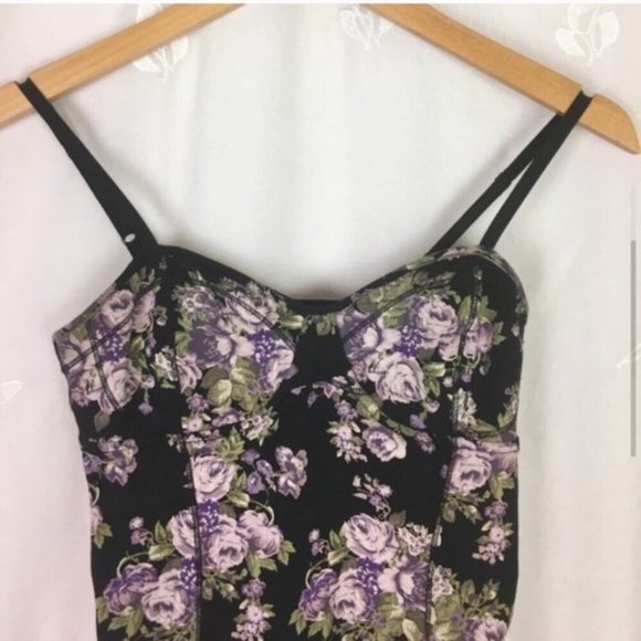 Talula Noho Black Floral Bustier Top - Picture 3 of 7